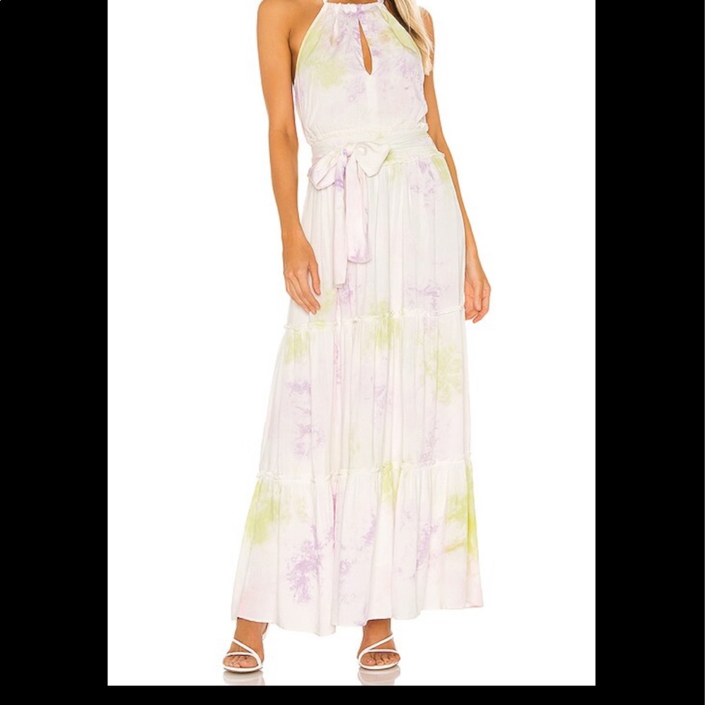 Sailor Emmeline halter Dress with ribbon tie. lilac pink yellow, never worn, Med